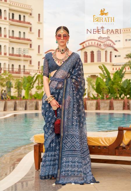 Neelpari By Rewaa Line Cotton Printed Designer Sarees